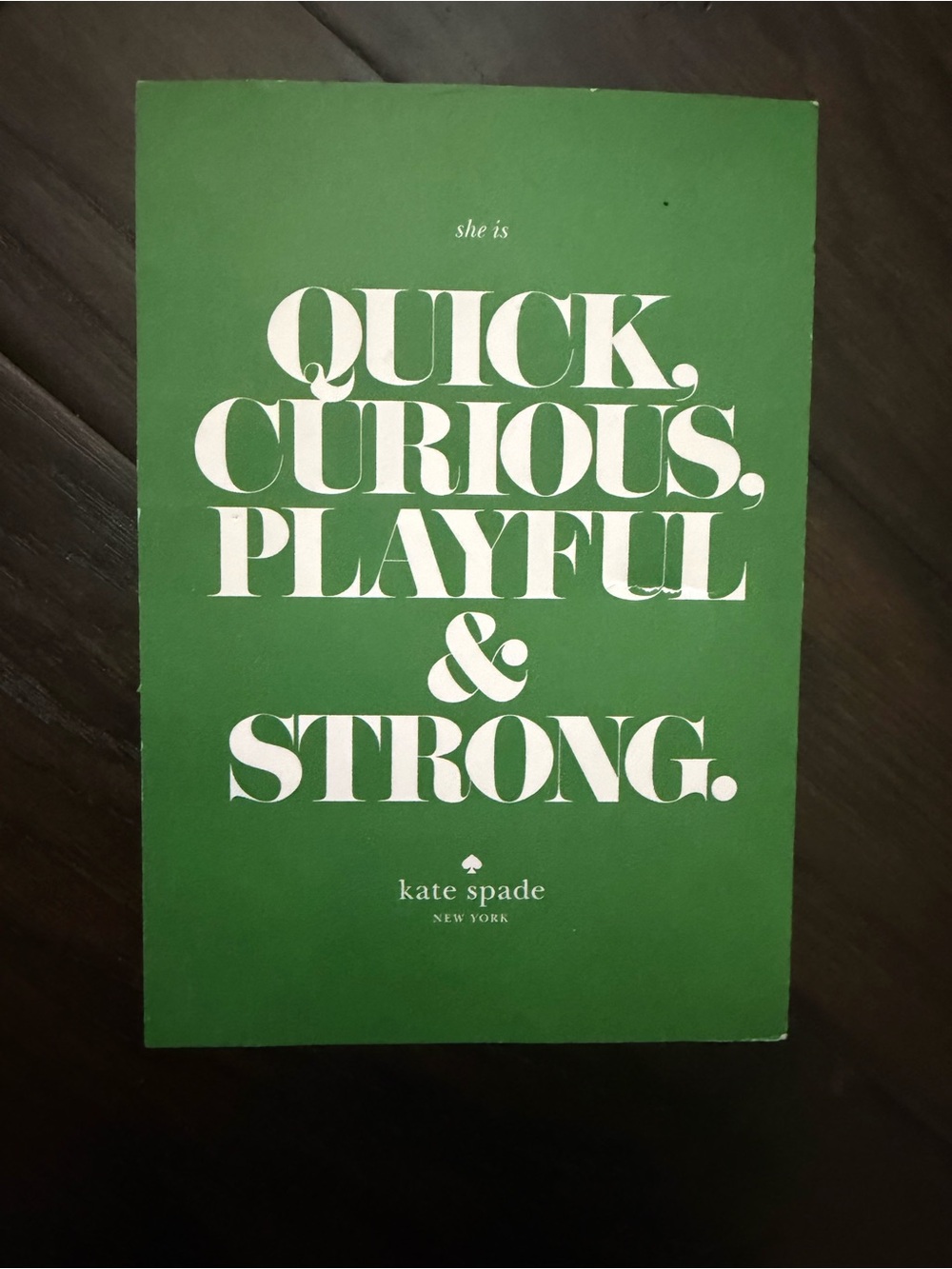 Kate Spade New York "She is Curious, Playful & Strong" Card